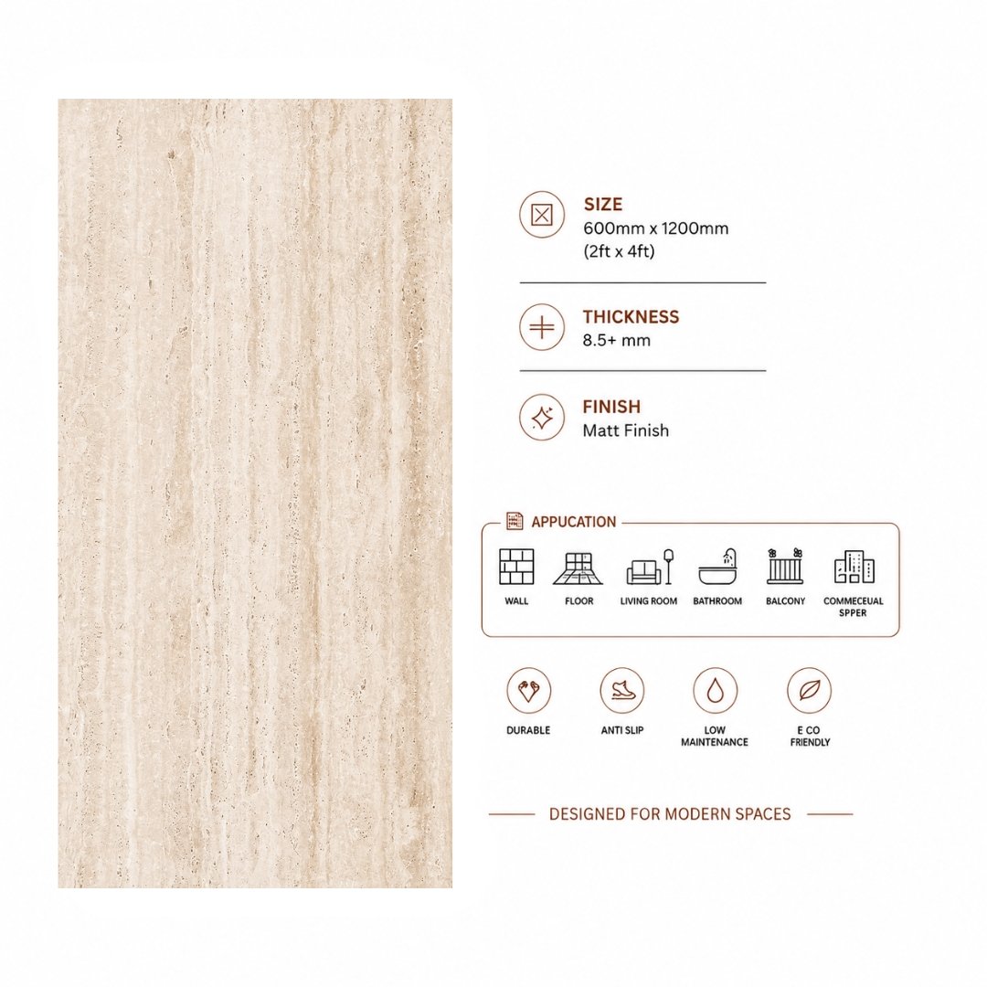 AL Traventino Beige Marble & Stone Kitchen Tiles - My Home Studio